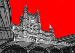 Temple Meads Train Station in Red