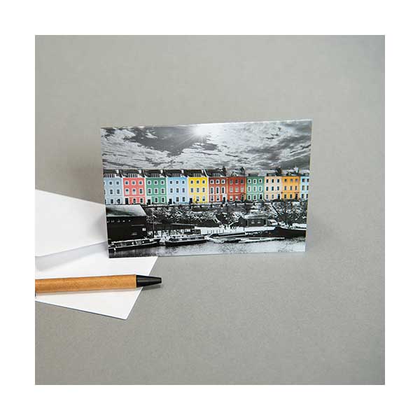 Greeting Card Coloured Houses Snow